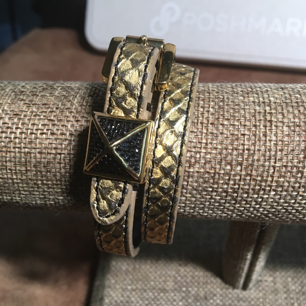 MICHAEL KORS PRE-LOVED AUTHENTIC LEATHER SNAKEPRINT WRAP BRACELET